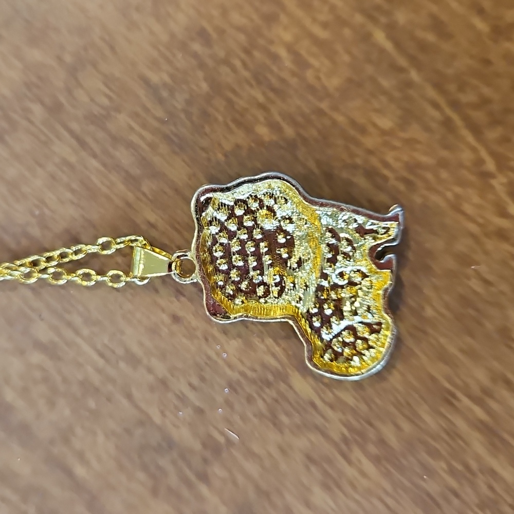 NWOT Pomeranian Gold Dog Necklace - Picture 4 of 4